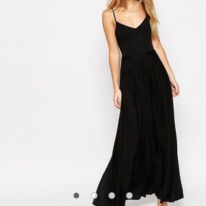ASOS black maxi pleated skirt